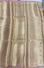 Gold n Peach Pure Tissue Brocade Saree 11