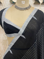 Black Soft Cotton Handloom Saree 50