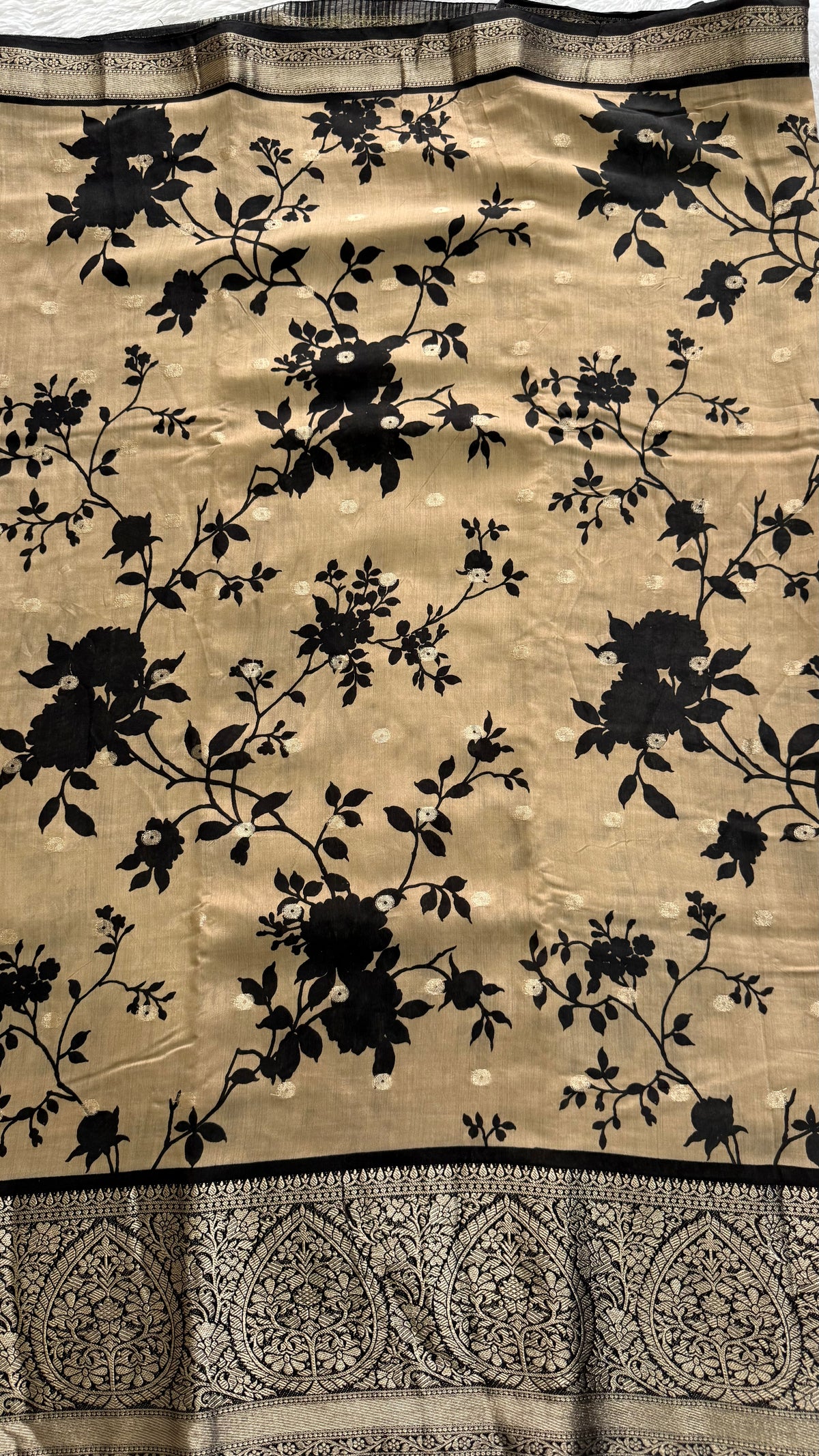 Cream Soft Butter tussar saree