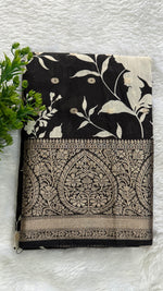 Black Soft Butter Tussar saree
