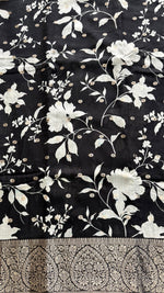 Black Soft Butter Tussar saree