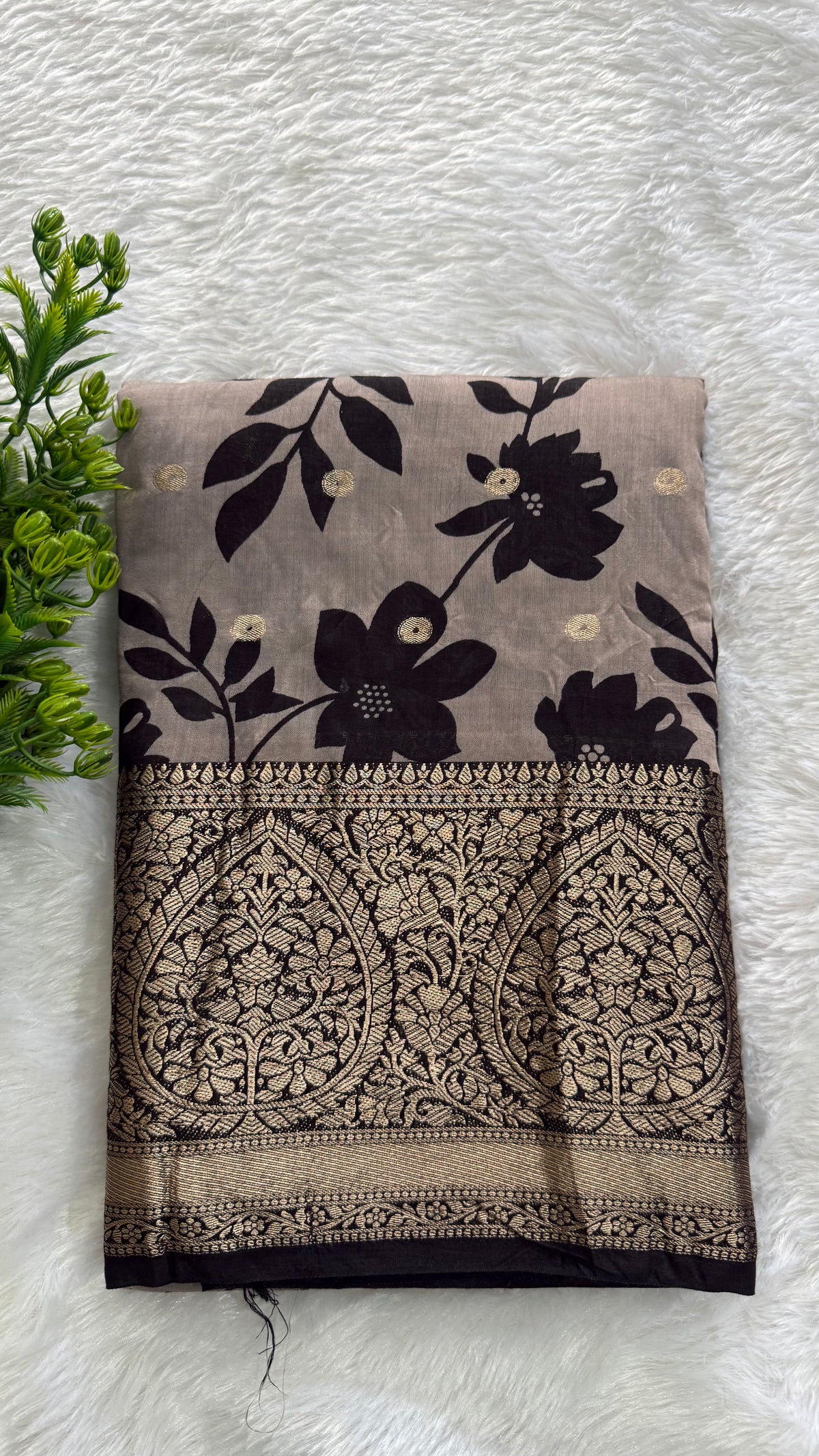 Ash grey Soft Butter Tussar saree