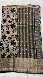 Ash grey Soft Butter Tussar saree