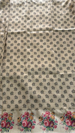 Cream Banarasi Soft tussar Digital print