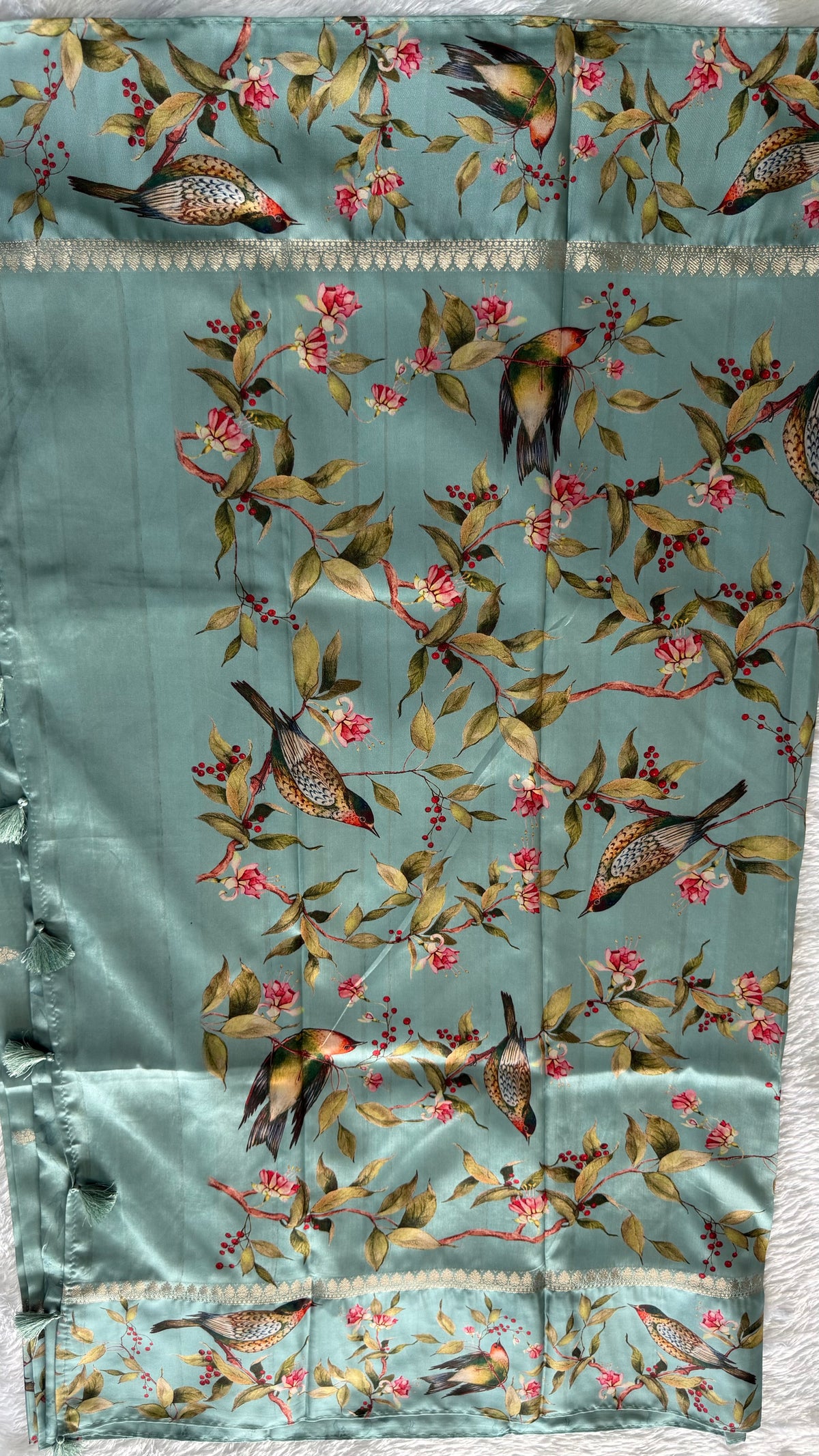 Pastel Sky Banarasi Soft tussarDigital print