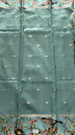 Pastel Sky Banarasi Soft tussarDigital print