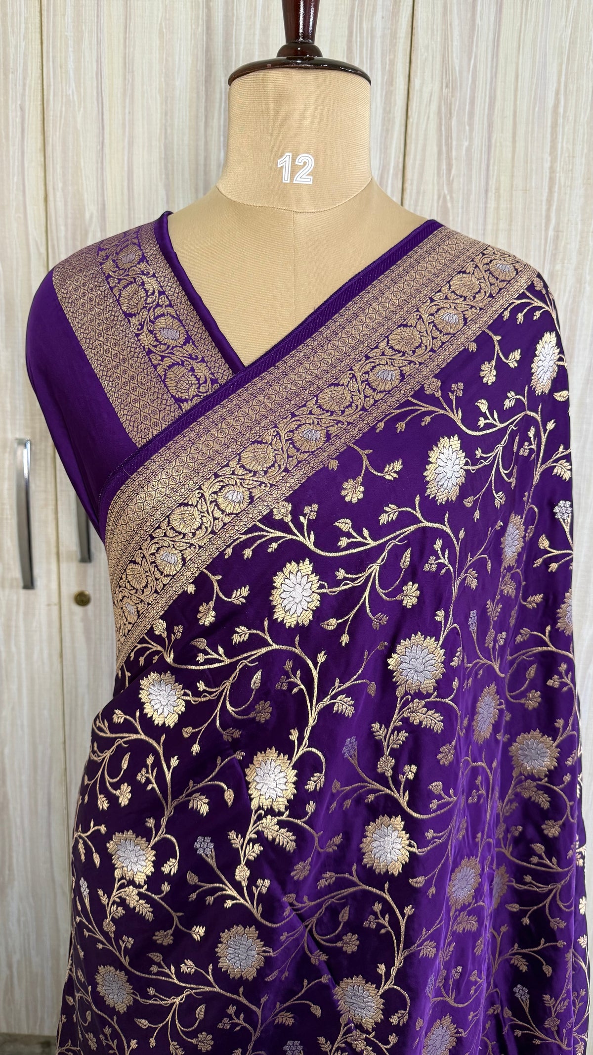 Purple Mashru Satin Silk Saree