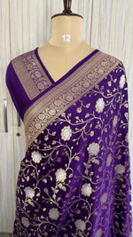 Purple Mashru Satin Silk Saree