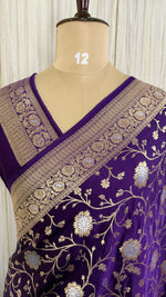 Purple Mashru Satin Silk Saree