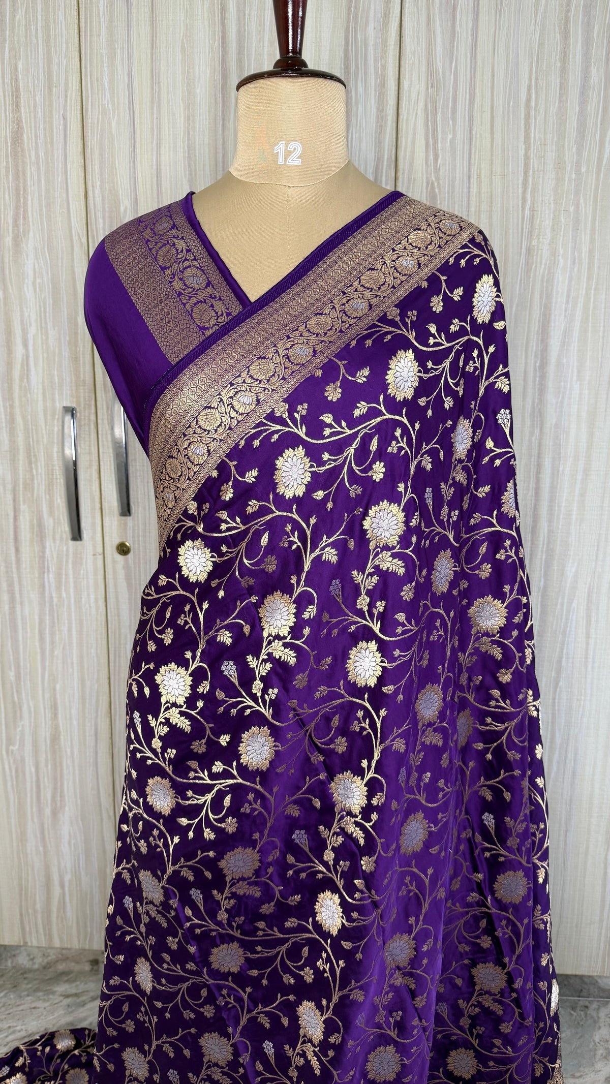 Purple Mashru Satin Silk Saree
