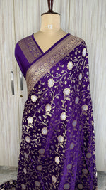 Purple Mashru Satin Silk Saree