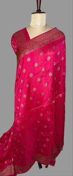 Pink Tussar Gorgette Saree