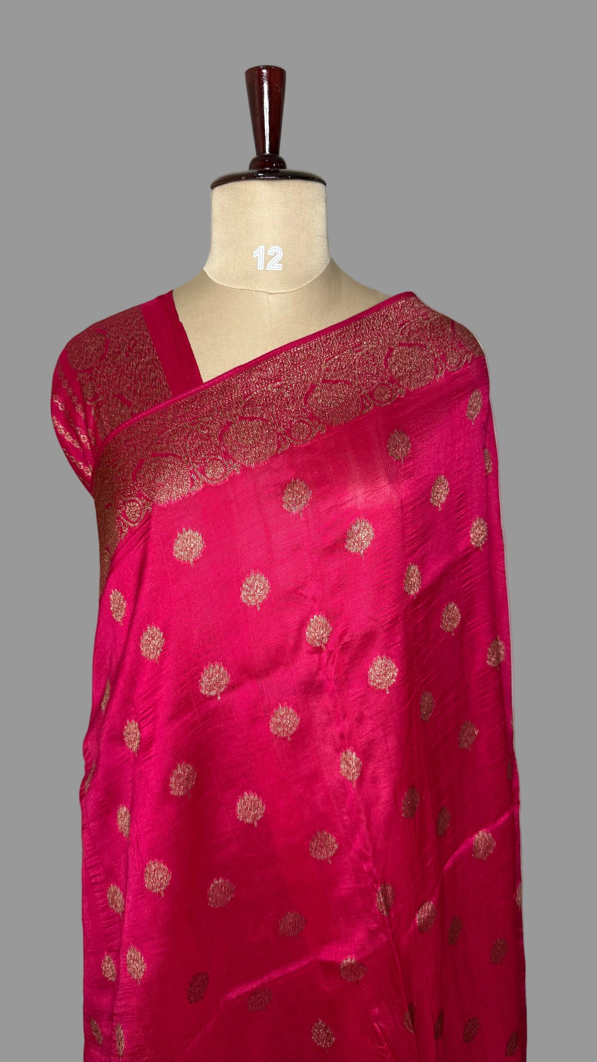 Pink Tussar Gorgette Saree