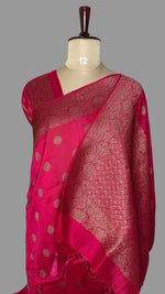 Pink Tussar Gorgette Saree