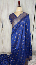 Navy Blue Tussar silk