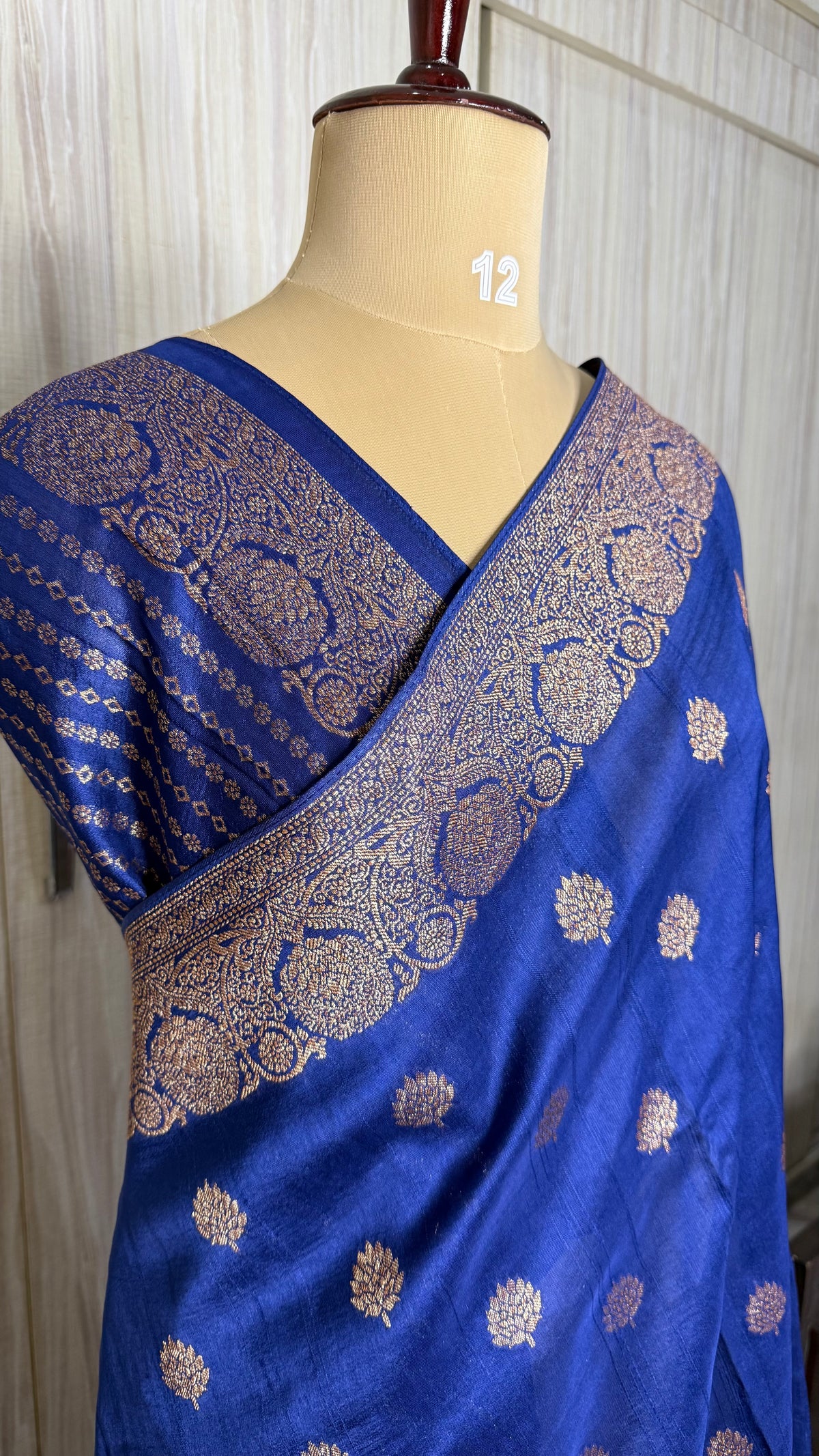 Navy Blue Tussar silk