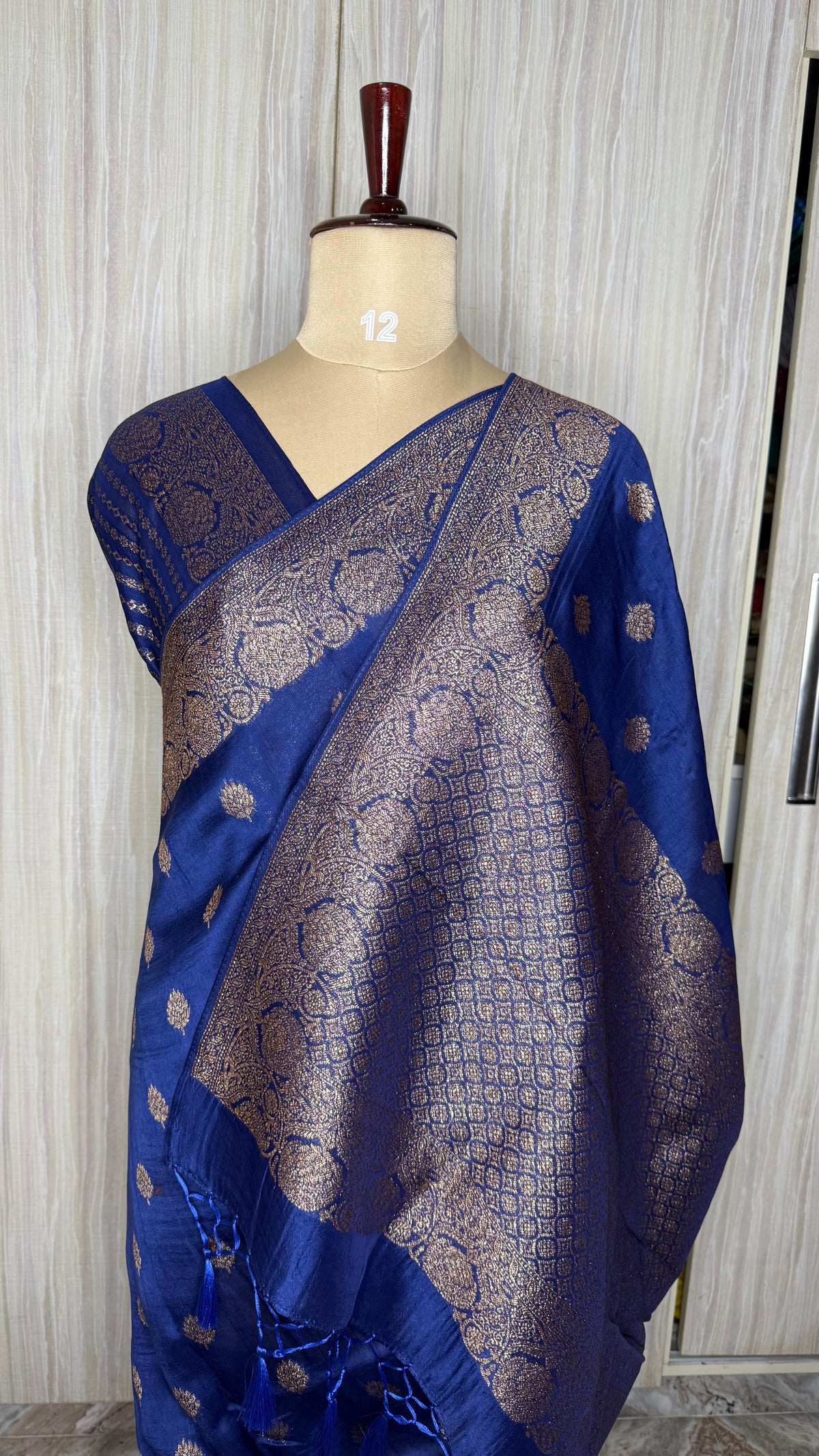 Navy Blue Tussar silk