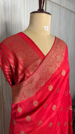 Red Tussar silk