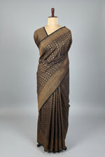 Black Linen with Brocade Saree