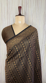 Black Linen with Brocade Saree