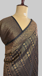 Black Linen with Brocade Saree