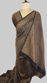 Black Linen with Brocade Saree