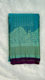 Sky Blue n Megenta Pink Semi Silk