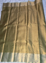Gold n Pastel Blue Tissue Saree