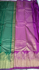 Leaf Green n Megenta Pink Semi Silk