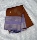 Rust Orange n Lilac Semi Soft Silk