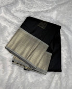 Black n Ash Grey Semi Soft Silk