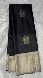 Black n Ash Grey Semi Soft Silk