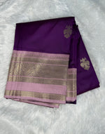 Wine Purple n Baby Pink Semi Soft Silk