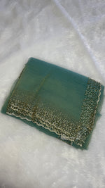 Teal Blue Crush Designer Saree