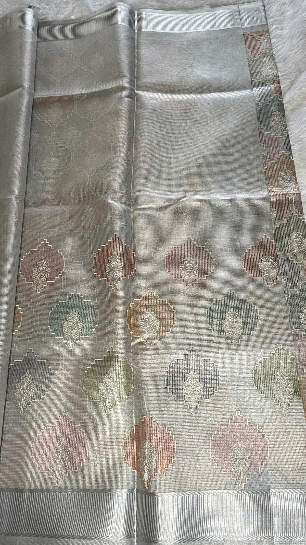 Silver Tissue Saree