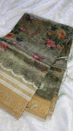 Green TissueDigital Print Saree