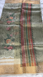 Green TissueDigital Print Saree