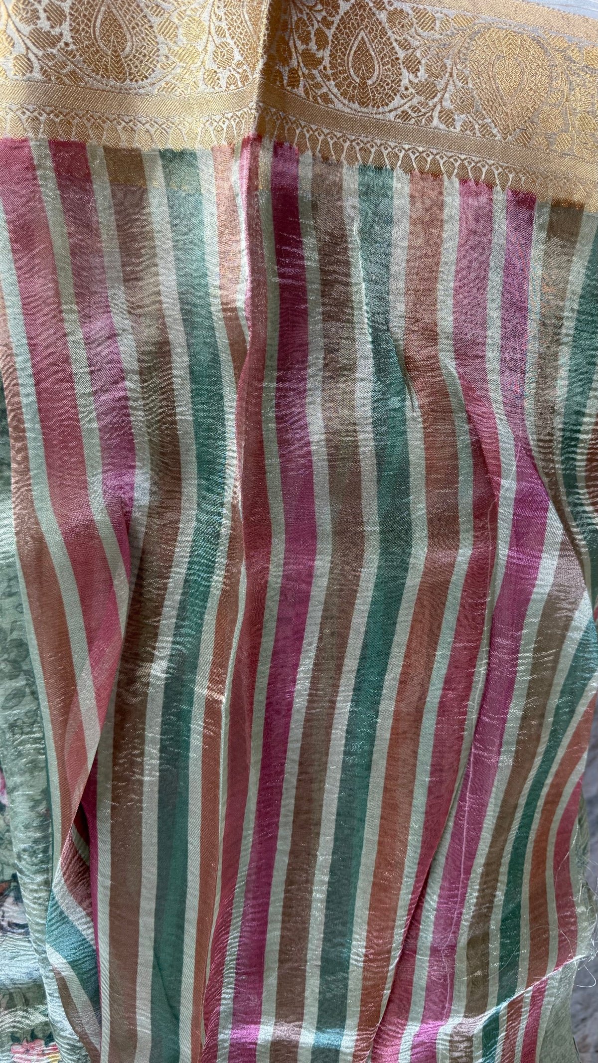 Green TissueDigital Print Saree