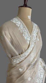 Cream Tissue Shimmer with Sequin Saree