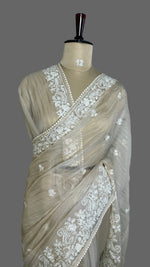 Cream Tissue Shimmer with Sequin Saree