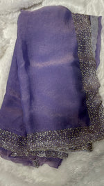 Lilac Shimmer Designer Saree