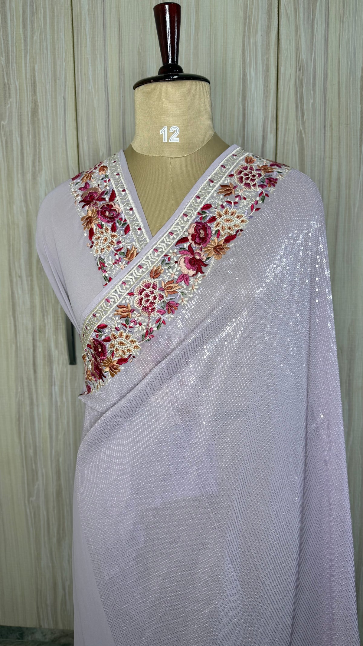 Lilac sequin Designer Saree