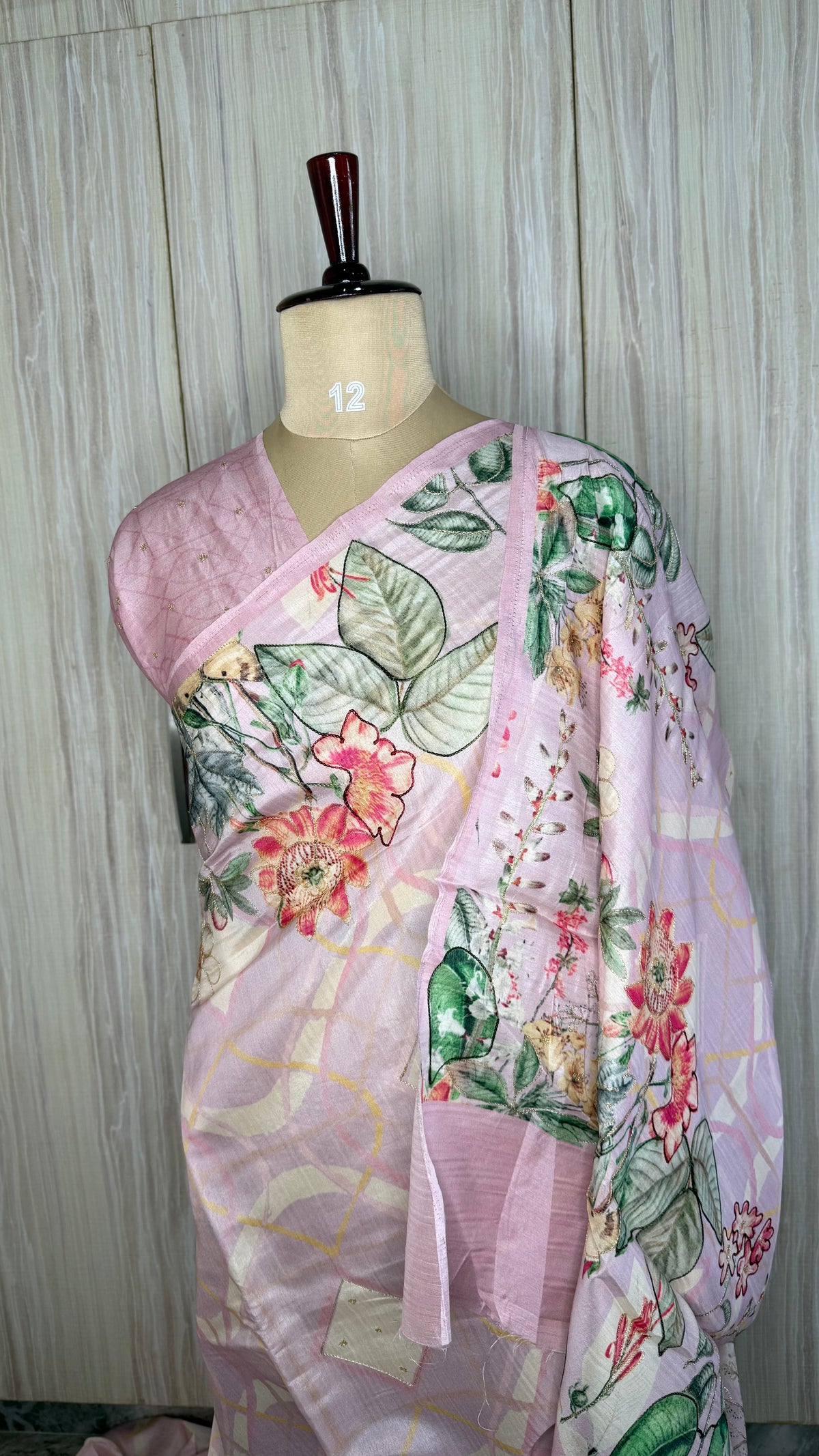 Baby Pink Soft Tussar Saree