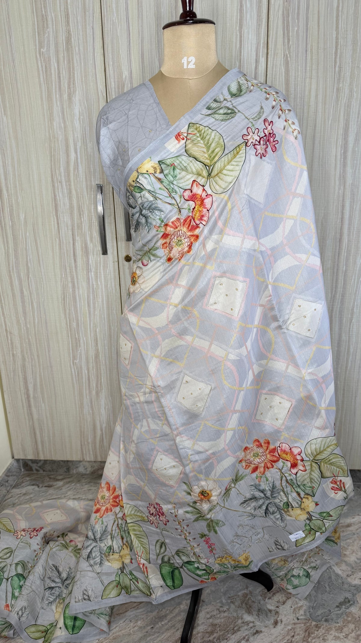 Grey Soft Tussar Saree