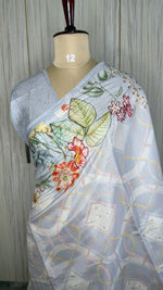 Grey Soft Tussar Saree