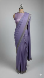 Lilac Shimmer Designer Saree
