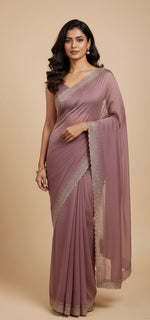 Pink Shimmer Designer Saree