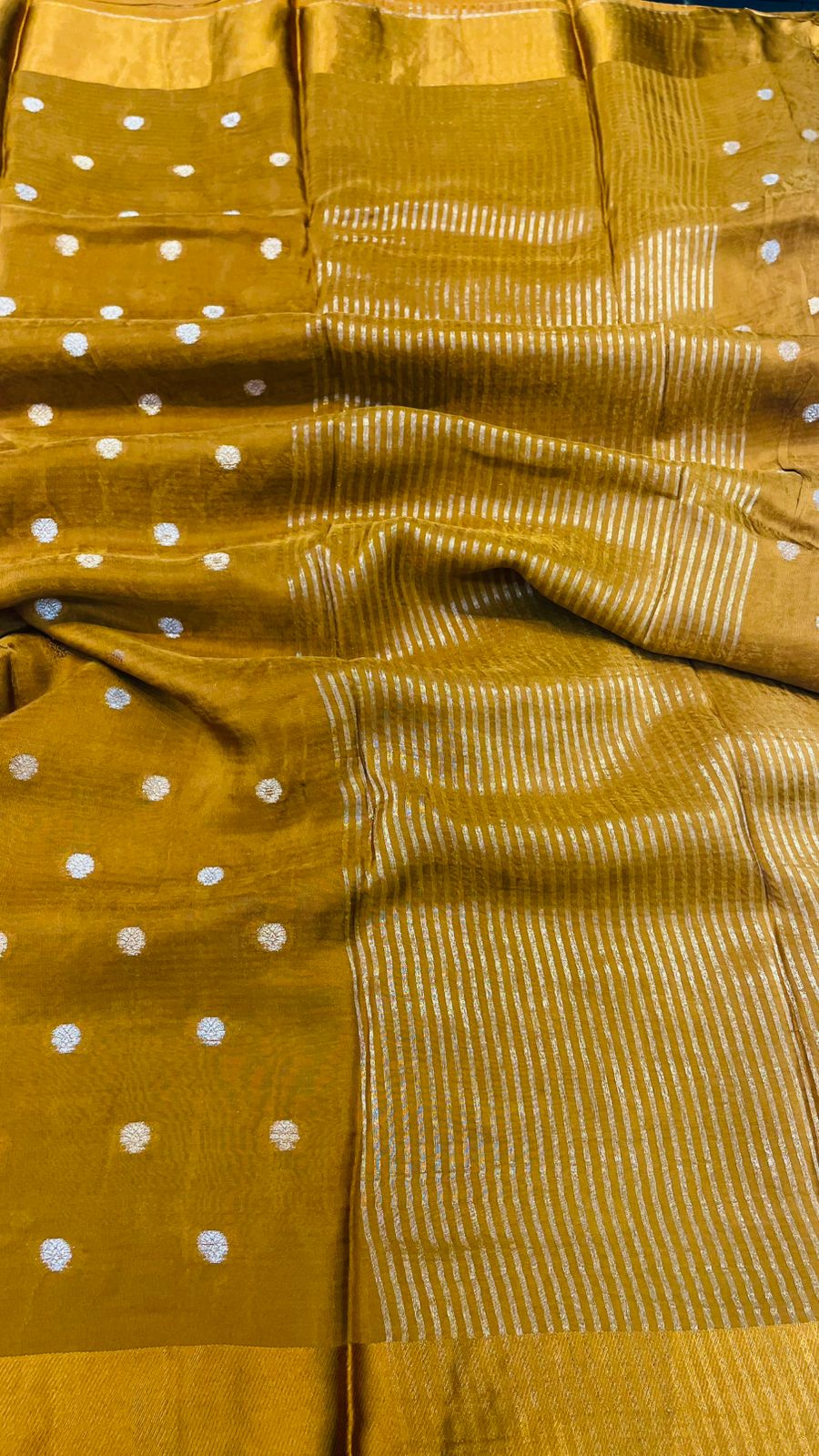 Mustard Yellow Butta With Satin Border