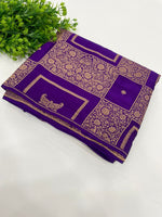Purple Pure Banarasi Crepe Saree 03