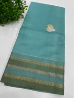 Sea Green Pure Katan Designer saree 02